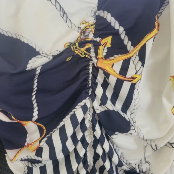 VENUS Small Printed Ruched Top - Sailor Print - Picture 4 of 4